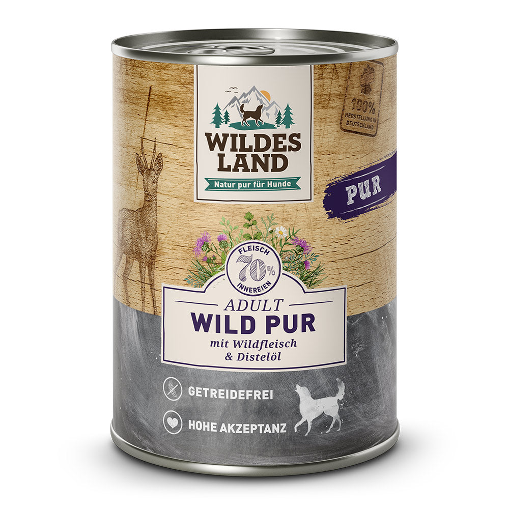 Wildes Land DOG PUR Divjačina z oljem žafranike