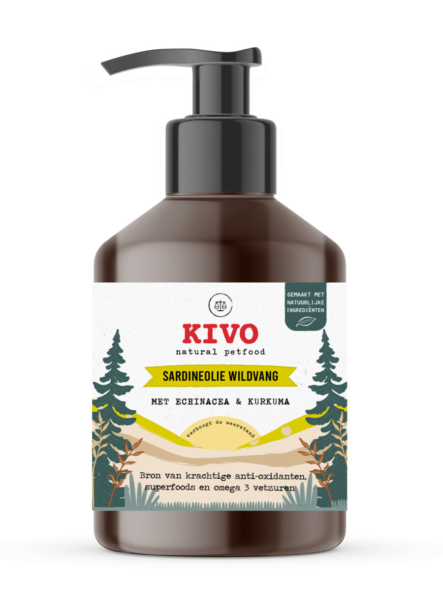 KIVO Sardinino Olje s kurkumo&ameriškim slamnikom 500ml