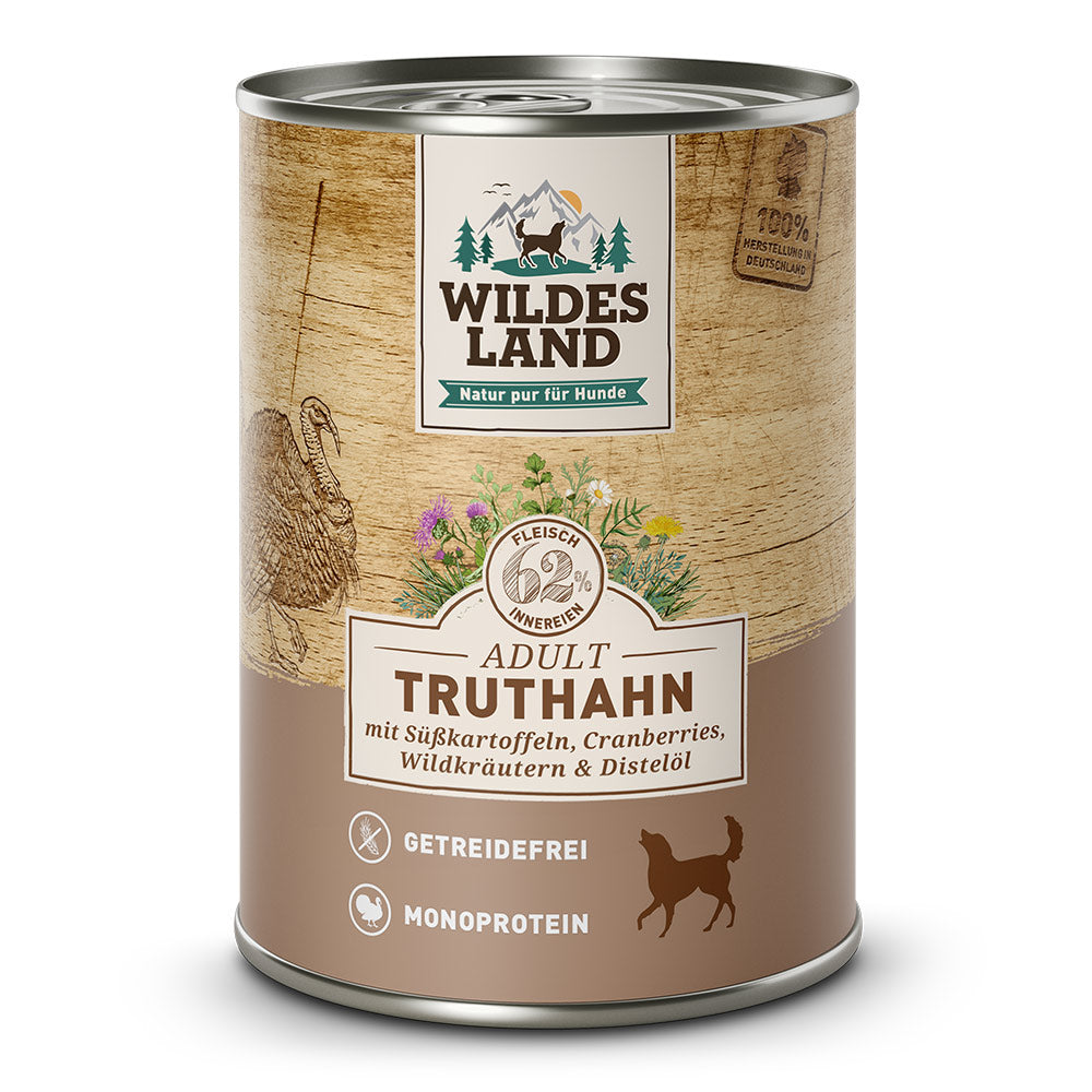 Wildes Land DOG CLASSIC Puran s sladkim krompirjem in brusnicami
