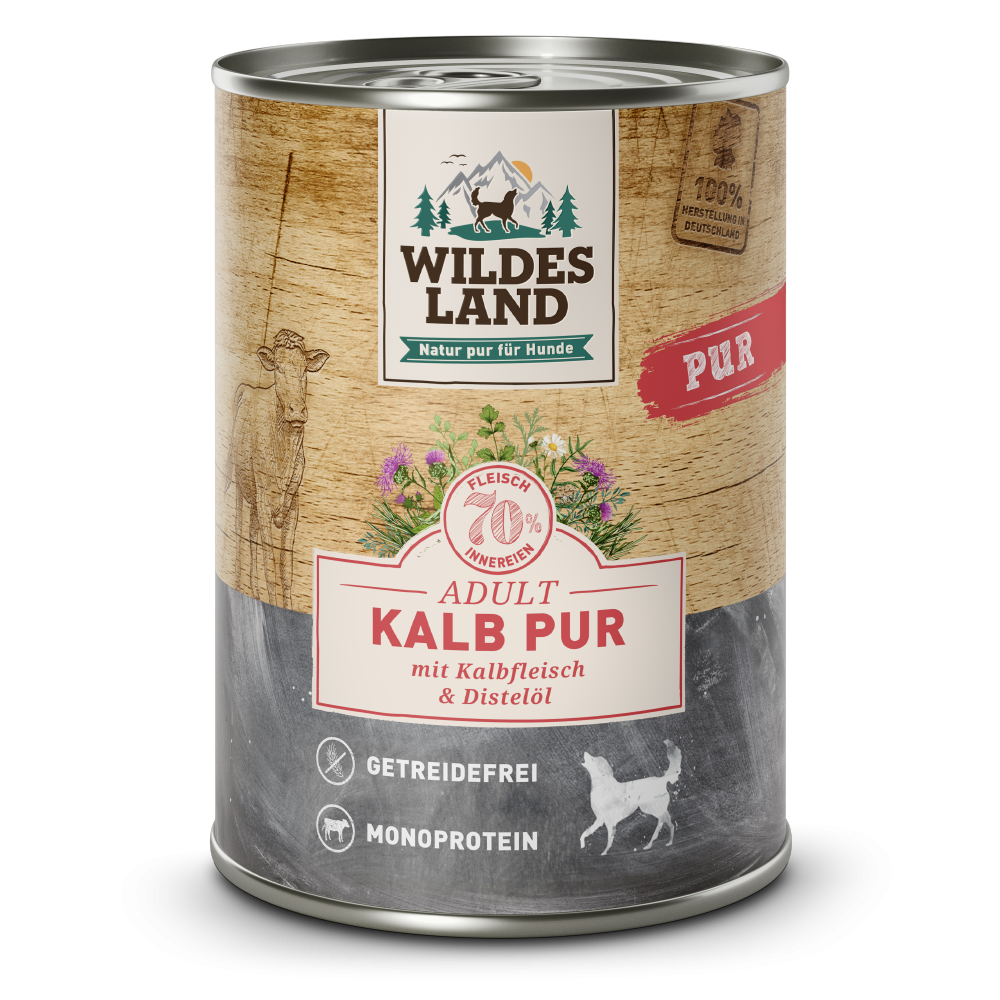 Wildes Land DOG PUR Teletina z oljem žafranike