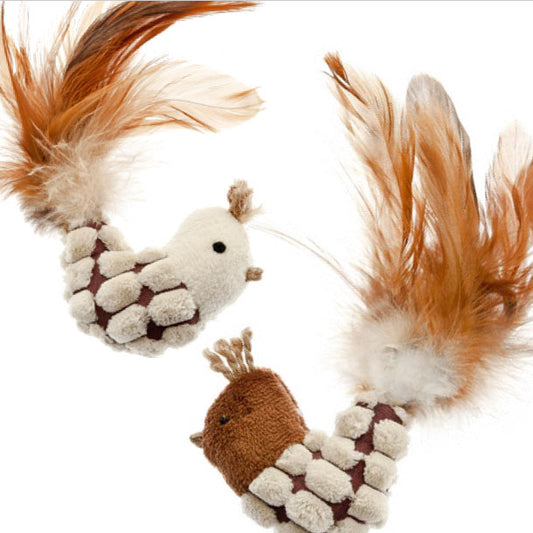 Ferribiella Igračka za mačke - PTICA S PERJEM 2 kom