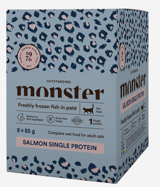 Monster Cat vrečke za odrasle mačke – losos 85g