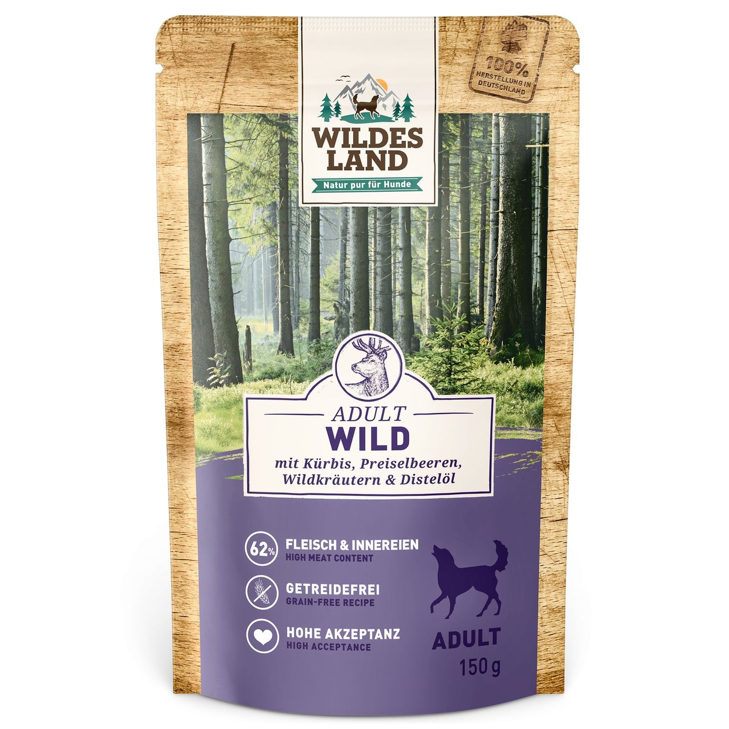 Wildes Land DOG CLASSIC Divjačina z masleno bučo in brusnicami