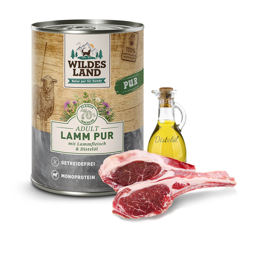 Wildes Land DOG PUR Jagnjetina z oljem žafranike