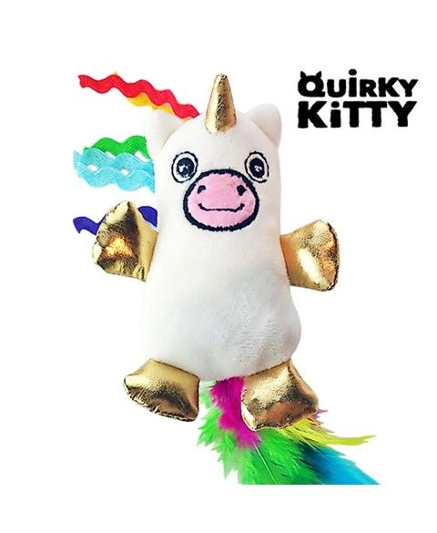 QUIRKY KITTY Igrača čarobni samorog z mačjo meto in srebrno trto