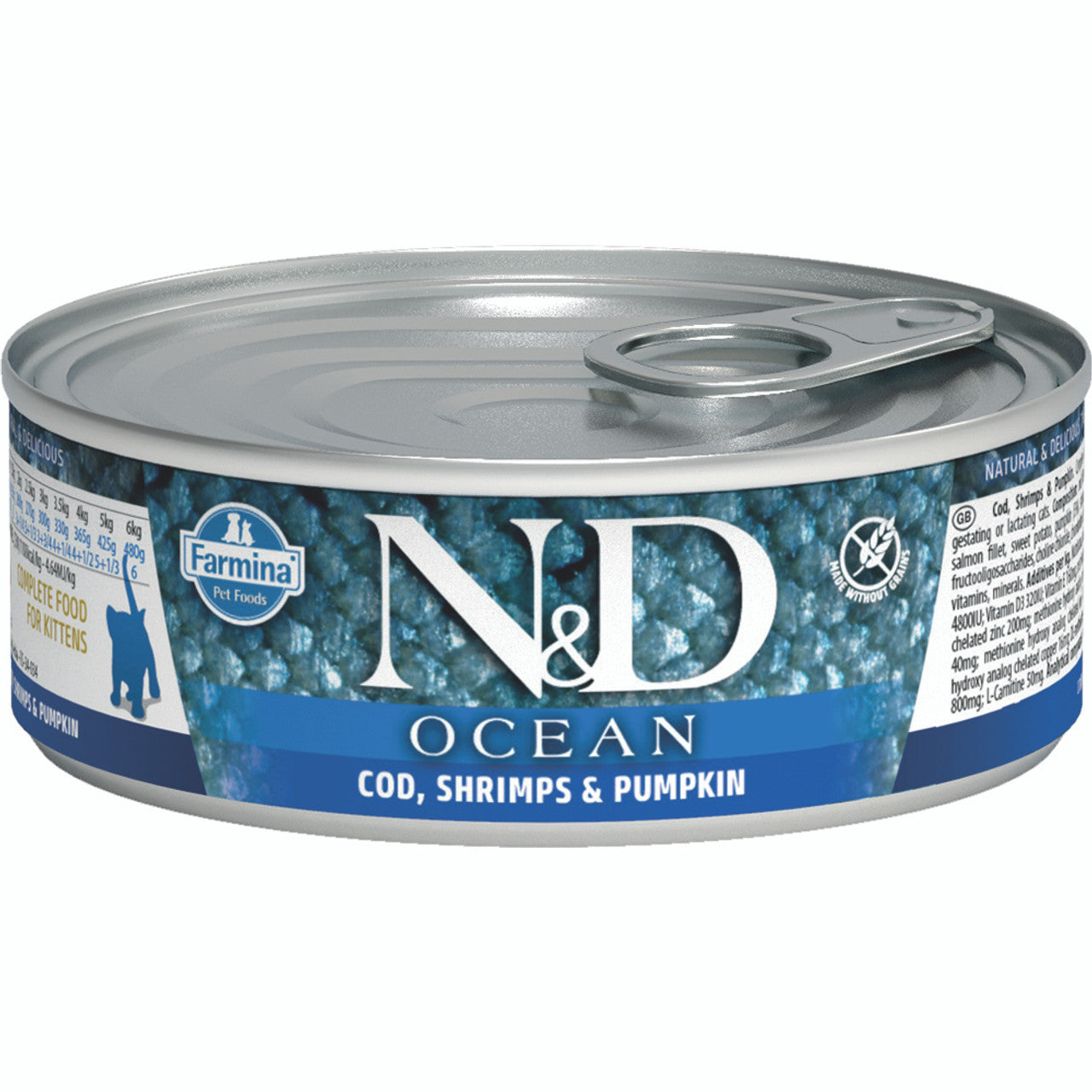 N&D Can Cat Ocean Tuna, trska, rakci in buča 70g