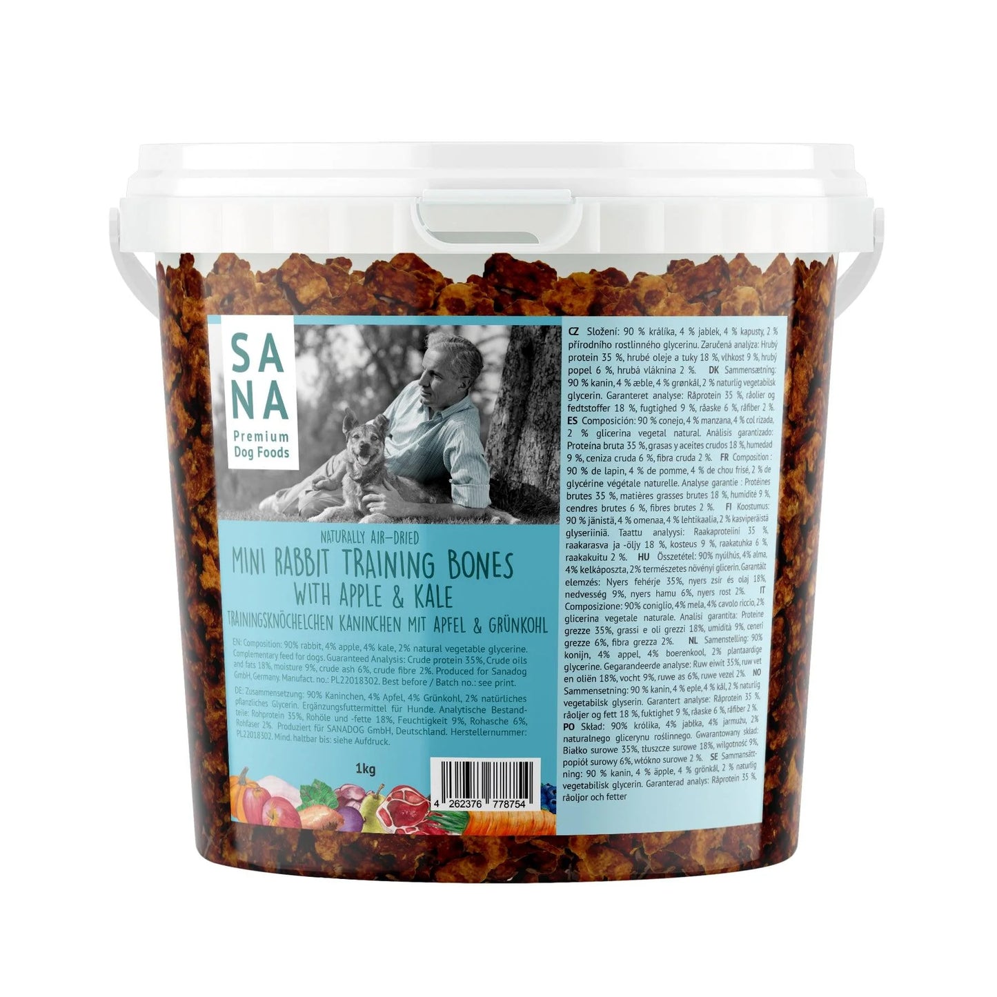 SANA mini kostke - kunec z jabolkom in ohrovtom in vedro 1kg