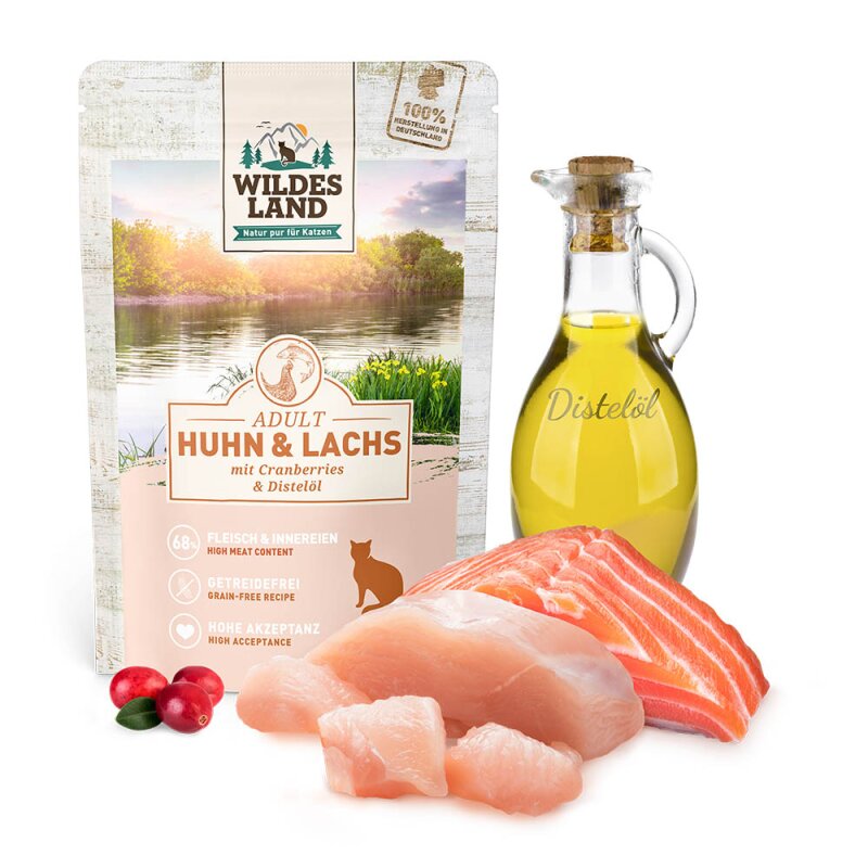 Wildes Land Classic Adult piščanec in losos z žafranovim oljem 100g