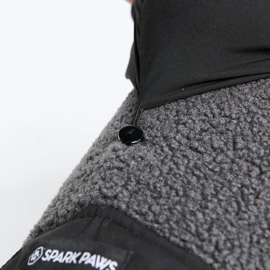 SPARK PAWS Reverzibilna šerpa jakna crno-siva XL