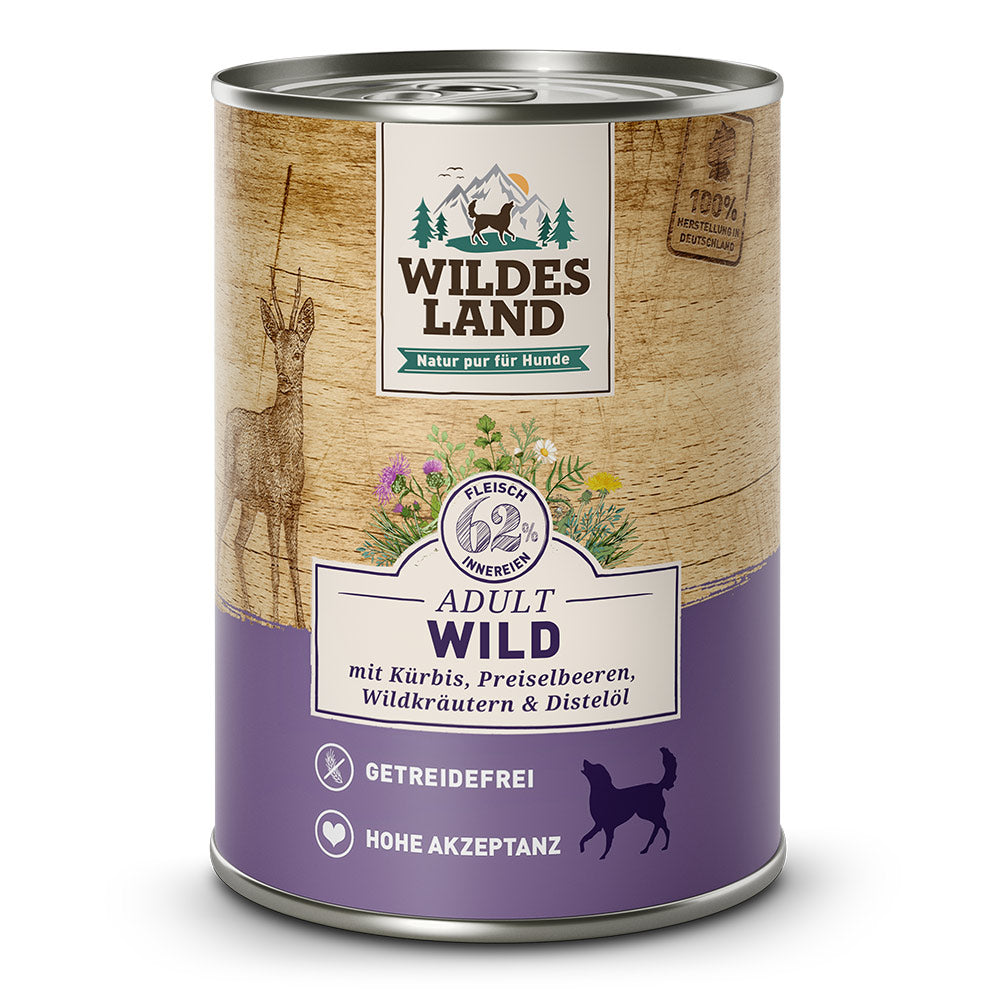 Wildes Land DOG CLASSIC Divjačina z masleno bučo in brusnicami