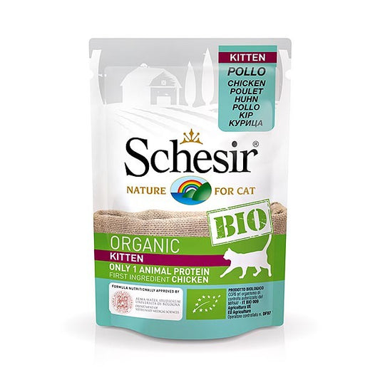 Schesir BIO ORGANIC Kitten Piščanec Pouch 85g