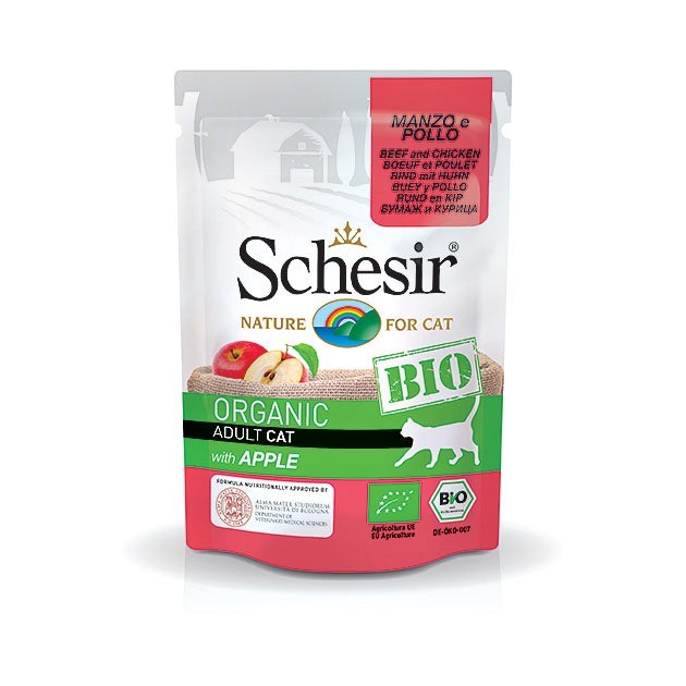 Schesir BIO ORGANIC Govedina&Piščanec Pouch 85g