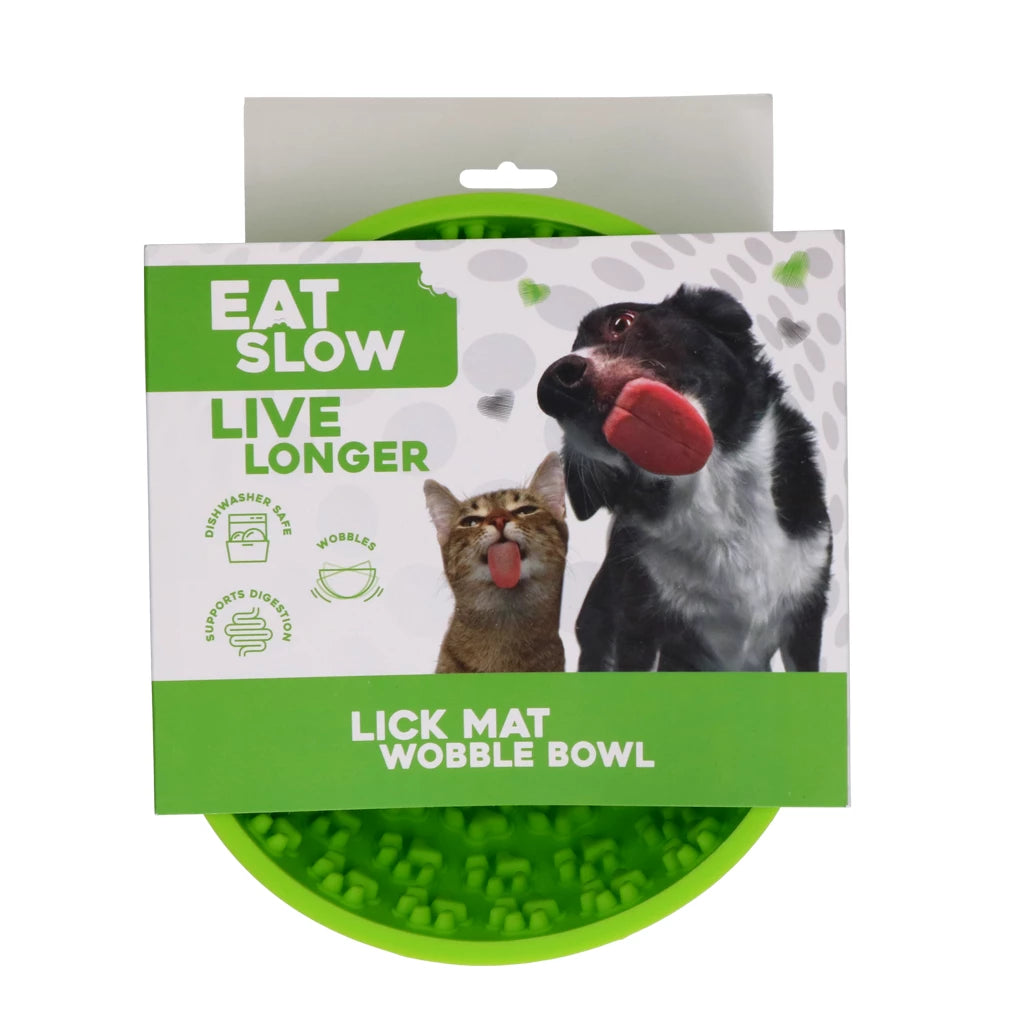 Lick mat premikajoča se skleda – eat slow live longer zelena