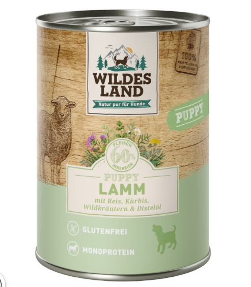 Wildes Land Classic Puppy Lamb z rižem, bučo in divjimi zelišči