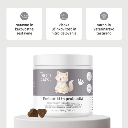 Prehransko dopolnilo s probiotiki in prebiotiki za mačke
