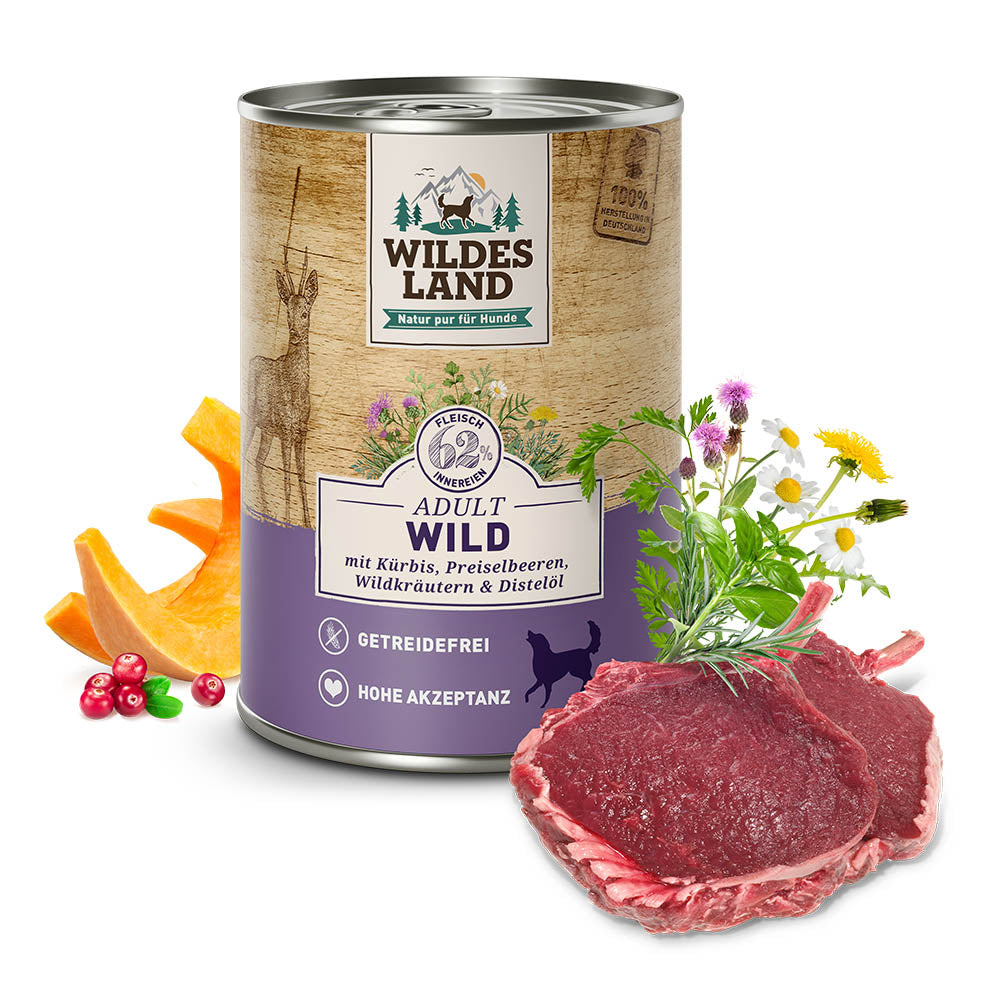 Wildes Land DOG CLASSIC Divjačina z masleno bučo in brusnicami
