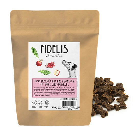 Fidelis mini kostke - kunec z jabolkom in ohrovtom 100g