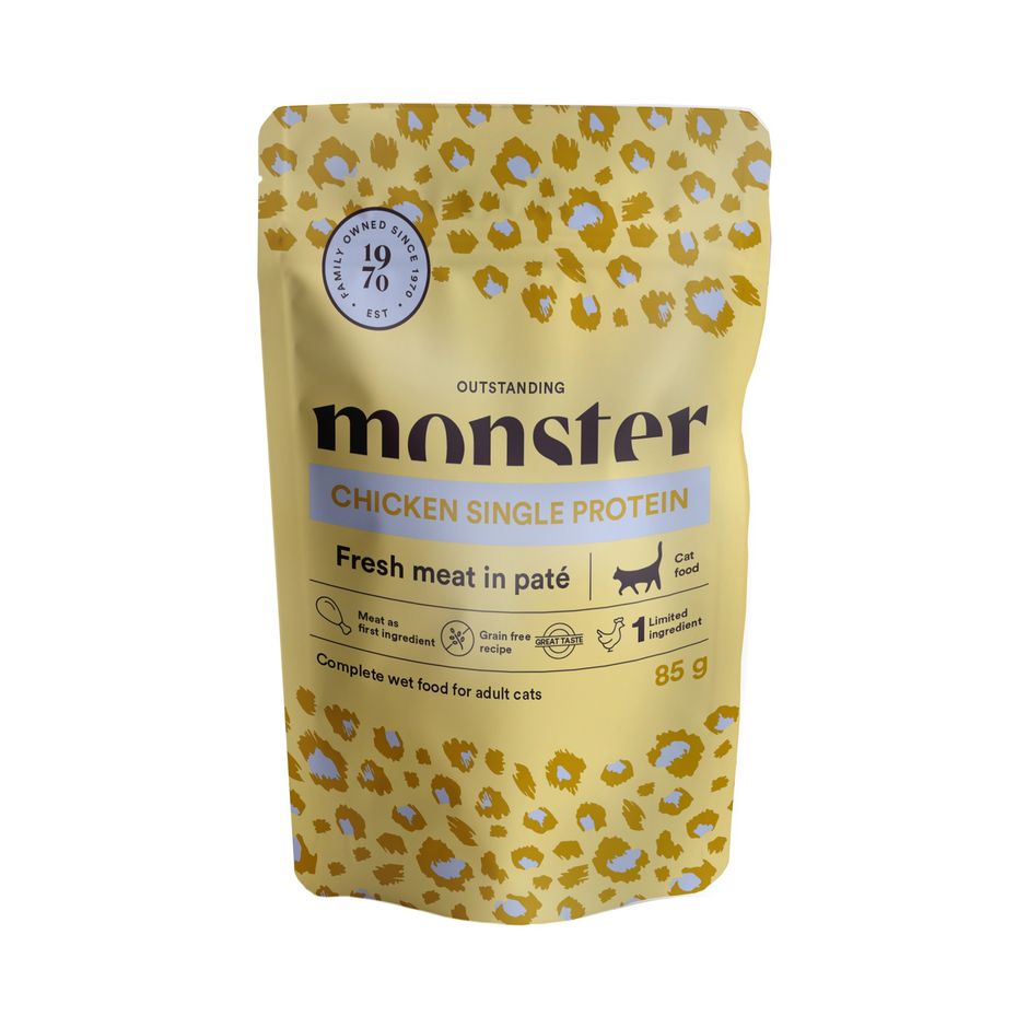 Monster Cat vrečke za odrasle mačke – piščanec 85g