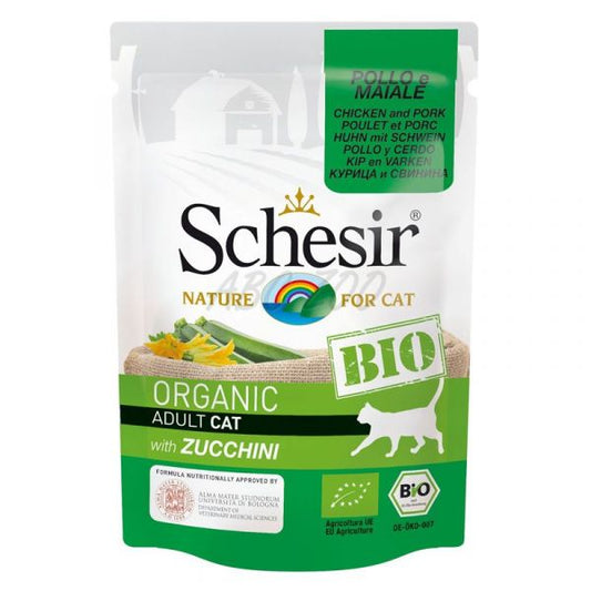 Schesir BIO ORGANIC Piščanec&Svinjina Pouch 85g