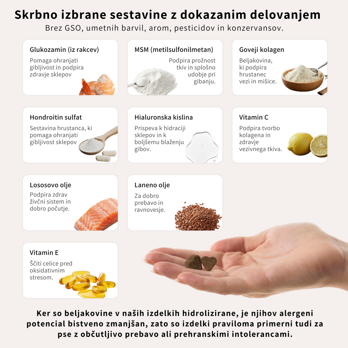 Prehransko dopolnilo za sklepe in kosti psov - v obliki priboljškov