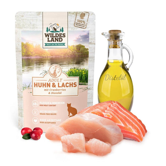 Wildes Land Classic Adult piščanec in losos z žafranovim oljem 100g